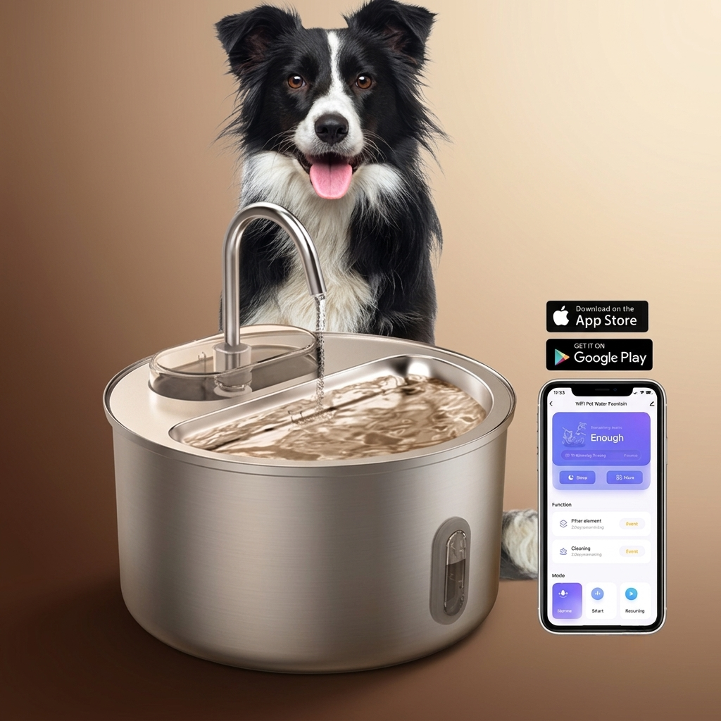 Distributeur d'eau connecté pour chien et chat
